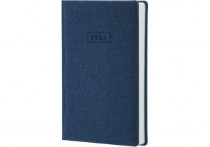 Дневник датированный Ткань плейн ПВХ, темно-синий, А5 OPTIMA O26153