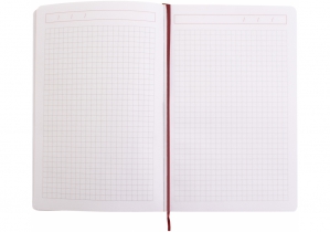 Деловая записная книжка SQUARE, А5, твердая обложка, резинка, белый блок клеточка, коричневый OPTIMA O27100-07