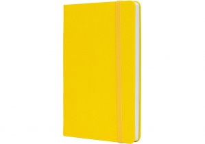 Деловая записная книжка NAMIB, А5, твердая обложка, резинка, белый блок клеточка, желтый OPTIMA O27101-05