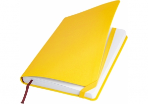 Діловий записник VIVELLA, А5, м’яка обкладинка, гумка, білий блок лінія, жовтий OPTIMA O27104-05