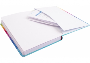 Деловая записная книжка Rainbow, А5, твердая обложка текстиль, резинка, блок клеточка OPTIMA O27190-02