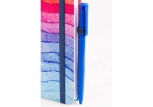 Діловий записник Rainbow, А5, тверда обкладинка текстиль, гумка, блок клітинка OPTIMA O27190-04