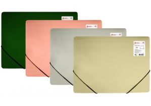 Папка на резинках, А4, OPTIMA, 500 мкм, фактура "ПОЛОС", ассорти O30699