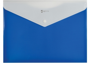 Папка-конверт А4 непрозора на кнопці Optima, 180 мкм, фактура "СМУГА", синя O31315-02