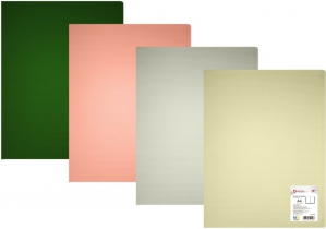 Папка А4 з 20 файлами, OPTIMA, 600 мкм, фактура "СМУГА", асорті O32140