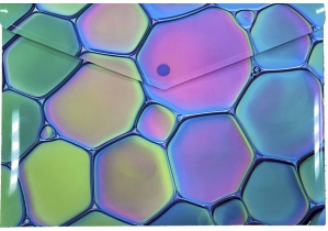 Папка-конверт А4 на кнопці з друком Pastel Bubble, 180 мкм, непрозора, фактура "глянець" OPTIMA O35248