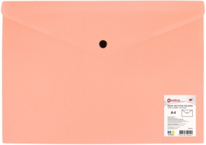 Папка-конверт на кнопці, непрозора, А4, OPTIMA, 180 мкм, фактура "СМУГА", асорті O35261