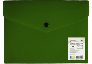 Папка-конверт на кнопці, непрозора, А5, OPTIMA, 180 мкм, фактура "СМУГА", асорті O35262