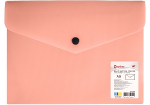 Папка-конверт на кнопці, непрозора, А5, OPTIMA, 180 мкм, фактура "СМУГА", асорті O35262