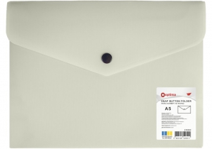 Папка-конверт на кнопці, непрозора, А5, OPTIMA, 180 мкм, фактура "СМУГА", асорті O35262