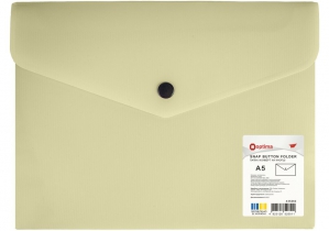 Папка-конверт на кнопці, непрозора, А5, OPTIMA, 180 мкм, фактура "СМУГА", асорті O35262