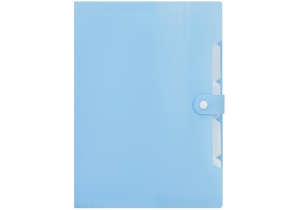 Папка на 6 отделений на кнопке расширениям A4, голубая OPTIMA O35524