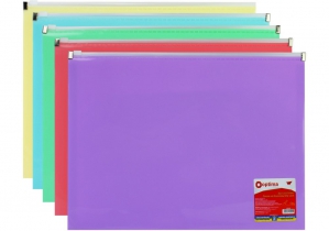 Папка пластикова А4 Optima на блискавці zip-lock, пастельна, асорті O35545
