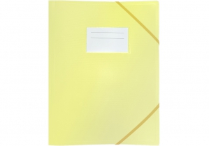 Папка пластикова А4 на гумках, з карманцем, пастельна жовта OPTIMA O35699-85