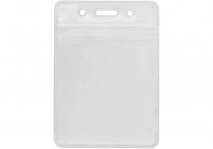 Бейдж вертикальний Optima, замок zip lock, PVC, 75х95 мм O45612
