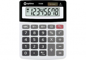 Калькулятор настільний Optima, 8 розрядів, розмір 134*107*34 мм O75508