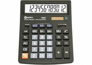 Калькулятор настільний Optima, 12 розрядів, розмір 200*154*36 мм O75525