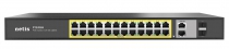 Коммутатор Netis P124GH 24xFE PoE+, 2xGE Uplink, 2xGE SFP, неуправляемый