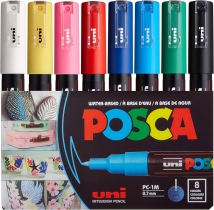 Набір маркерів uni POSCA, 0,7-1мм, 8 шт Uni PC-1M 8C