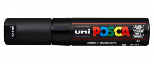 Маркер uni POSCA, 8мм, чорний Uni PC-8K BLACK