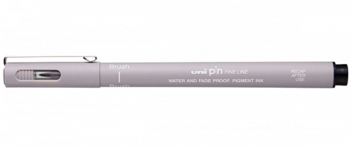 Лайнер браш Uni PIN Brush FINE LINE, світло-сірий PINBR-200(S) LIGHT GREY