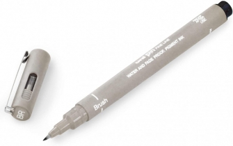 Лайнер браш Uni PIN Brush FINE LINE, світло-сірий PINBR-200(S) LIGHT GREY