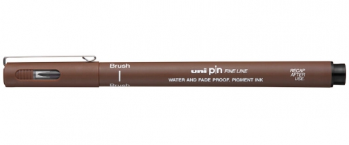 Лайнер браш Uni PIN Brush FINE LINE, сепія PINBR-200(S) SEPIA