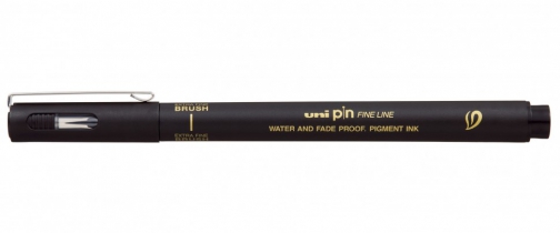 Лайнер браш Uni PIN Extra Fine Brush, чорний PINBR-500EF(S)BLACK