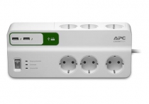 Фільтр мережевий APC Essential SurgeArrest 6 outlets + 2 USB (5V, 2.4A) port PM6U-RS