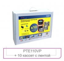 Принтер для друку наклейок Brother P-Touch PT-E110VP в кейсі з дод. витратними матеріалами PTE110VPR1BUND