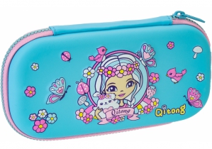 Пенал на 1 отделение на молнии с органайзером, голубой COOLFORSCHOOL QT-5634-Blue