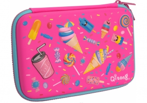 Пенал на 1 відділення на блискавці з органайзером, фуксія COOLFORSCHOOL QT-5650-Rosered