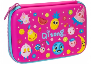 Пенал на 1 відділення на блискавці з органайзером, фуксія COOLFORSCHOOL QT-5675-Rosered