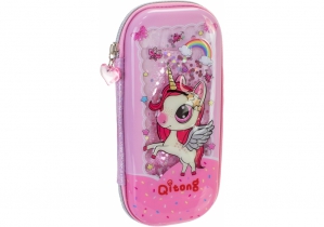 Пенал аквариумный на 1 отделение на молнии с органайзером, розовый COOLFORSCHOOL QT-5767-Pink