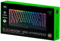 Клавиатура игровая Razer BlackWidow V3 Mini HyperSpeed Green Phantom Ed. WL/BT/USB US RGB, Black RZ03-03892000-R3M1