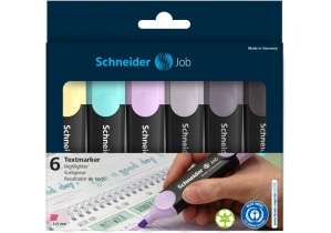 Набор текстовых маркеров SCHNEIDER JOB 150, 6 пастельных цветов в картонной упаковке S115099