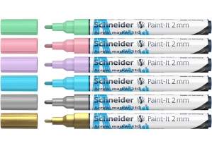 Маркер акриловий для декорат. та художніх робіт SCHNEIDER Paint-it 310 2мм Wallet Set2 6 кольорів S120196