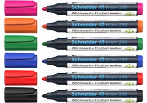 Набір 6 маркерів для дошок та фліпчартів SCHNEIDER MAXX 290 в блістері S129096