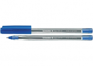 Ручка кулькова SCHNEIDER TOPS 505 М 0,7 мм. Корпус прозорий, пише синім S150603