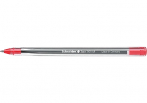 Упаковка 10 шт. кулькових ручок SCHNEIDER TOPS 505 М 0,7 мм. Корпус прозорий, пише червоним S150802