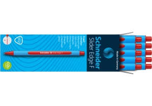 Ручка масляная SCHNEIDER SLIDER EDGE (толщина F-тонкая), пишет красным S152002