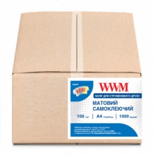Фотопапір WWM матовий, самоклейка 100Г/м кв, 1000л (SA100M.1000)