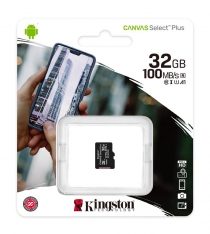 Карта памяти Kingston microSD   32GB C10 UHS-I R100MB/s + SD SDCS2/32GB