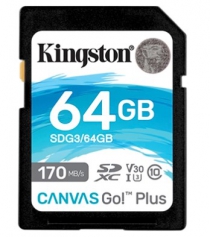Карта пам'яті Kingston 64GB SDXC C10 UHS-I U3 R170/W70MB/s SDG3/64GB
