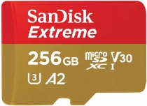 Карта памяти SanDisk microSD  256GB C10 UHS-I U3 R190/W130MB/s Extreme V30 SDSQXAV-256G-GN6MN