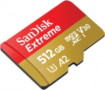 Карта пам'яті SanDisk microSD  512GB C10 UHS-I U3 R190/W130MB/s Extreme V30 + SD SDSQXAV-512G-GN6MA