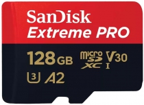 Карта памяти SanDisk microSD  128GB C10 UHS-I U3 R200/W90MB/s Extreme Pro V30 + SD SDSQXCD-128G-GN6MA