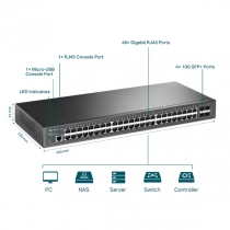 Коммутатор TP-LINK SG3452X 48xGE, 4xSFP+, Керований L2
