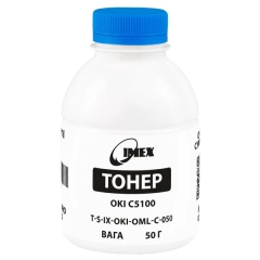 Тонер Oki C5100 флакон 50 г, блакитний (OML) Imex (TSM-OML-C-050) T-S-IX-OKI-OML-C-050