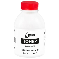 Тонер Oki C5100 флакон 50 г, пурпурный (OML) Imex (TSM-OML-M-050) T-S-IX-OKI-OML-M-050